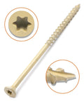 Heavy Duty Deck Screws And Exterior Wood Fasteners For Pressure Treated Lumber Boasting Badass Tan Coating Resistance And Star Drive Tip self-tapping 10x4 inch carbon steel screw
