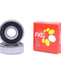 Angular Contact Ball Bearing 3204-2RS 20x47x20.6mm Set of 2 with Double Sided Rubber Seals next to packaging