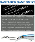 Saltwater Fishing Snap Swivel High Strength Ball Bearing Connectors Stainless Steel Corrosion Resistant Black Nickel 25 Pieces 31 Lbs Beefy Break Strength For Freshwater And Saltwater Tackle, stainless steel lure connector