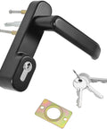 Commercial Push Bar Panic Exit Device With Lever Handle in Premium 304 Stainless Steel UL10C and ANSI Grade 1, black, with keys shown