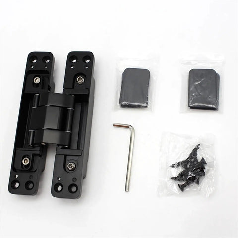 Top Shelf Two Piece Concealed Cabinet Hinges Rock Solid At Eighty Kilograms with installation tools and screws.