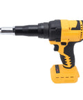 Heavy Duty Cordless Rivet Nailer With Brushless Motor And Auto Reverse Works Perfectly With Dewalt Dcb Batteries For Overhead Jobs Or Tight Spaces Includes Led Light Plus 18 Inch Rivet Cap Kit To Zip Up Metal Sheets Fast side view