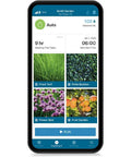 Smartphone displaying Bluetooth Battery Powered Sprinkler Controller With Solenoid, Waterproof Irrigation Timer app interface