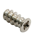 Side view of 100 Pack Pozi Cross Flat Head Euro Screws 6mm by 13mm Nickel Plated Steel Type B Point Phillips Drive Cabinet And Furniture Screws