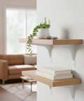 White Stainless Steel Shelf Brackets For Wall Mounting Floating Shelf Support Built Tough And Easy To Install in living room