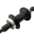 Rear Hub For Bicycle 36 Hole Wide 135mm Aluminum Alloy Double Thread Three Eighth Inch Axle Black Fits Rotary Freewheel Twenty One Twenty Four Speed Compatible Ball Bearing Wheel Part For Mountain And Road Bikes