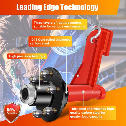 Upgrade 2 Pack 6 Lug Shipping Container Wheel Kit with carbon steel parts and rust prevention features for heavy-duty use.