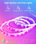 100ft RGB Outdoor LED Strip Lights With App Control Bluetooth Music Sync IP65 Waterproof Color Changing Rope Light