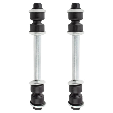 Front Suspension Kit For Nissan Frontier 1998 1999 2000 2001 2002 2003 2004 2.4L 2WD Pack Of 7 Includes Front Center Drag Links Upper And Lower Ball Joints Stabilizer Sway Bar Links For A Smooth Quiet Ride., two sway bar links with black rubber bushings and silver metal shafts