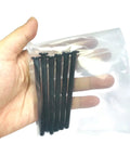 Top Shelf 3.5 Inch Interior Door Hinge Pins Slick Black Oil Rubbed Bronze Replacement Screws Six Pack held in hand.