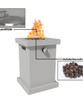 Portable Square 14 Inch Smokeless Fire Pit Table For Outdoor Patio And Backyard Heating 10000 BTU Fire Pit Table with lava rocks.