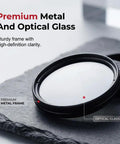 Magnetic CPL Phone Camera Filter Kit With Quick Mount Polarizing Filter featuring premium metal and optical glass on slate.