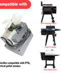 Upgraded 3.0 RPM Auger Motor Hella Reliable For Traeger Pit Boss Camp Chef Wood Pellet Grills mounted on grill for compatibility demo.