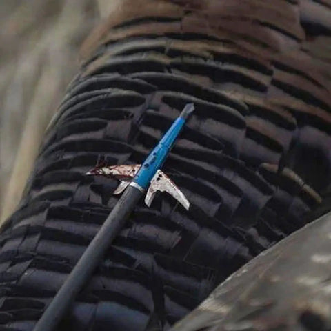 Levi Morgan Series 2-Blade Mechanical Broadheads 100 Grain Expandable With 2.0 Inch Cut Hunt-Ready Archery Broadheads 4 Pack in blue