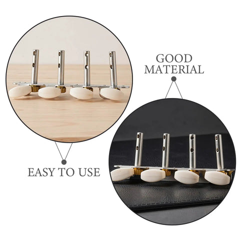 Mandolin Tuner Pegs And Acoustic Guitar Tuning Peg Knobs Set Of 4 Left 4 Right Replacement Hardware Classic Style Durable Guitar Tuning Keys For Stable Tuning And Smooth String Post Adjustments, ivory on metal shafts