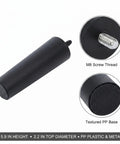 5.9 Inch Conical Furniture Leg With M8 Thread Replacement For Sofa Cabinet Chair Wobble Fix PP Plastic And Metal 2.2 Inch Top Diameter Durable Support For Mid Century Style Furniture shown with M8 screw and textured PP base