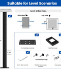 Killer Black Cable Railing Post Surface Mount Deck Railing Kit with level-drilled holes and included accessories, 42 inches tall.