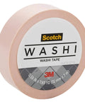 3M Washi tape roll in subtle pink shade for crafts and organizing, featuring a Scotch brand label on top