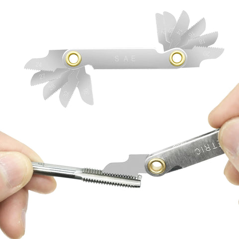 Axelord 40-piece metric tap and die set; silver metal tools with multiple thread sizes