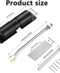 Built Tough Adjustable Zinc Alloy Door Closer, 30 Kg Capacity, Automatic Spring Closure, Black Hinge Mechanism shown in parts