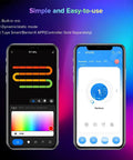 Addressable RGB LED Strip With WS2811 IC In Lit Dream Color app interface on mobile screens