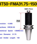 Rock Solid BT50 CNC Milling Tool Holder Built Tough From Premium Stainless Steel For Heavy Duty Milling And Grinding With Impact Soaking Housing And Simple Plug And Play Install, showing precision specifications.