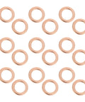 Copper Sealing Washers Kit 0.4 Inch Diameter 40 Pcs, Corrosion Resistant Flat Crush Gaskets scattered view