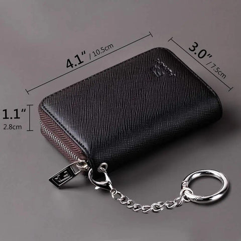 RFID Blocking Zipper Wallet For Women With 16 Card Slots And 2 Cash Pockets Compact Keychain Wallet In Multi Color Options