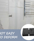 Matte black 304 stainless steel shower door hinges for 4mm glass, frameless installation, not easy to deform