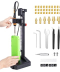 Vertical Heat Set Insert Tool Press with 90W Soldering Iron, M2 M8 Tips, 30 Brass Nuts, Pro Grade Inline Linear Guide