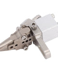 Close-up of handheld screw machine chuck with automatic feeder locking clamp, power screwdriver accessory for M2.6 and M2.8 screws.