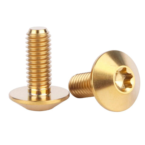 4 Pack Titanium Bolts M5 And M6 Torx Head Screws For Bicycle And Motorcycle, 12Mm 15Mm 20Mm Lengths, Grade 5 Titanium, Corrosion Resistant Gold Finish