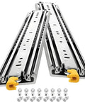 Heavy Duty Drawer Slides 500Lb Capacity With Screws Full Extension Ball Bearing Side Mount Rails Industrial 3 Fold Locking Rails