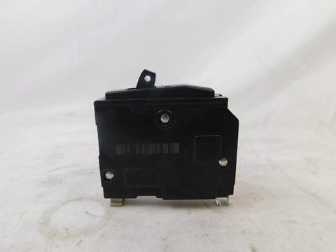 Side view of QO115 1 Pole 15 Amp Circuit Breaker For 120/240 Volt Panels, black, DIY Friendly, for residential electrical panels.