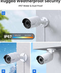 8 Channel 5MP PoE Home Security System With 6 Outdoor Cams, 4K NVR And 2TB HDD, waterproof camera installed outdoors