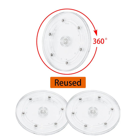Clear 6 Inch Lazy Susan Turntable With Durable Ball Bearing Rotation For Spice Rack Kitchen Pantry Table Cake Display And Organization Great For Condiments Spice Jars And Small Kitchen Items With Smooth 360 Degree Rotation And Space Saving Design top view