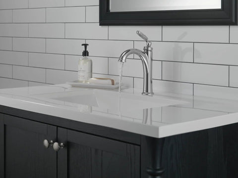 Woodhurst Chrome Bathroom Faucet For 1 Or 3 Hole Sinks No Fuss Deck Plate Vanity Faucet With Push Pop Drain Assembly Metal Construction