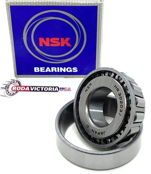 17x40x13.25mm Tapered Roller Bearing 30203J Heavy Duty Precision Bearing for industrial equipment displayed with NSK box