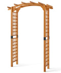 Arched-Top Wooden Garden Arch For Outdoor Use, 7.5 Ft Tall Trellis Arbor For Climbing Plants, Roses And Vines, natural brown wood