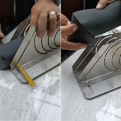 Pro Grade Foam Pipe Cutter Tool For Precise 45 Degree Insulation Cuts And Lagging Stainless Steel Multifunction Tube Lagger Cutter in use