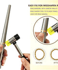 Pro Grade Ring Sizing Kit With Metal Ring Mandrel And Jewelry Mallet For Easy Ring Sizing, Bent Ring Fixer, Reshaper Tool.