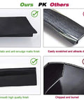 Comparison of 2 Pack Silicone Stove Gap Cover 21 Inch And 25 Inch Heat Resistant Easy To Clean No Mess Between Oven And Countertop Keeps Crumbs And Dust Out Durable Gap Guards showing smooth matte finish versus scratched finish