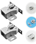 Eight Steel Double Roller Ball Latches with secure spring closure, corrosion-resistant steel for cabinet doors and closets.