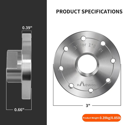 Heavy Duty 3 Inch Steel Wood Lathe Faceplate With 1 Inch By 8 Tpi Thread, Eight Mounting Holes, Thick Flat Plate Specification