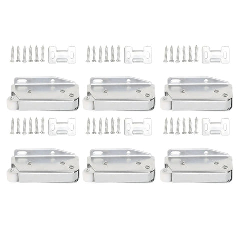 Push To Open Cabinet Latch Set 6 Pack Iron Spring Catches For Self Closing Doors No Fuss Install Lightweight 30,000 Cycle Life