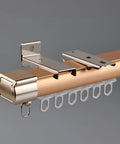 Heavy Duty Aluminum Curtain Track Set With Silent Sliding Rail For Drapes And Room Dividers Ceiling Or Wall Mounted Shower Curtain Rod Gold Finish Length Two Point Two Meters Supports Up To Forty KG Low Friction Smooth Glide, gold track end bracket
