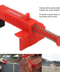 Two Piece Brick Line Puller Set With Leveling Wire Drawer Tool, DIY Friendly, Heavy Duty Masonry Clip Kit For Builders, Red Brickwork Line Puller