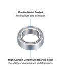 Deep Groove Ball Bearings Set 5x8x2.5mm For Rollers And Skateboards, double metal seals, high-carbon chromium steel durability.