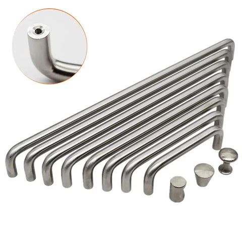 Brushed Metal Kitchen Cabinet Pulls and Drawer Handles Set 90mm Center to Center Sleek Bow Bar Door Knobs array