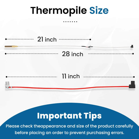 21 Inch Thermopile For Water Heater 100112328 Replacement Sensor Easy Install With 750 Millivolt Thermocouple Compatibility